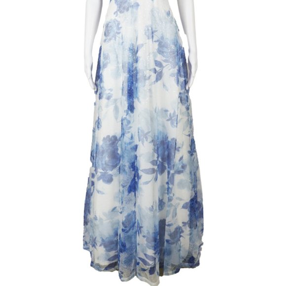 Trixxi - Sequin Embroidered Floral Evening Gown - Picture 3 of 4